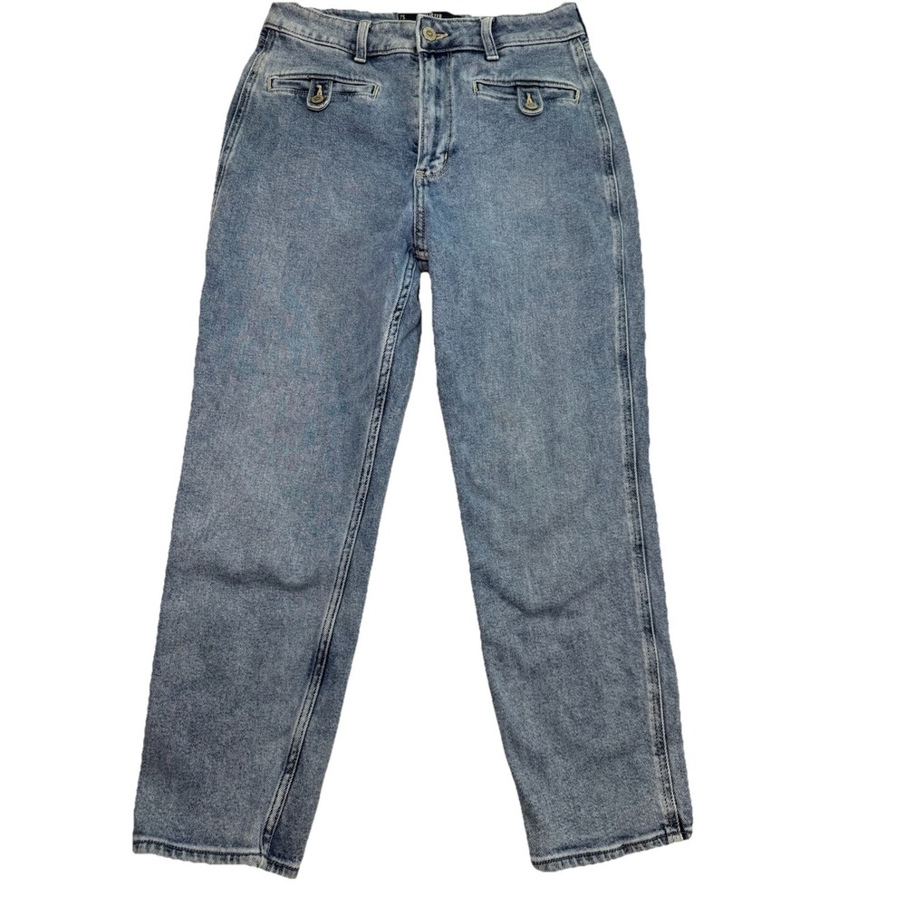 Hollister Ultra High Rise Mom Jeans 7S W28 L25 Light Wash Vintage Stretch Denim